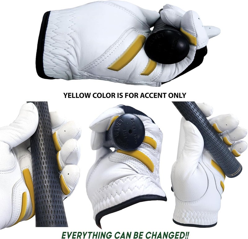 MONKEY GRIP Golf Glove Bearing Capacity Non Slip No Slice pad Premium Leather Power Pad Left Hand, MAN-Small, White - Image 3